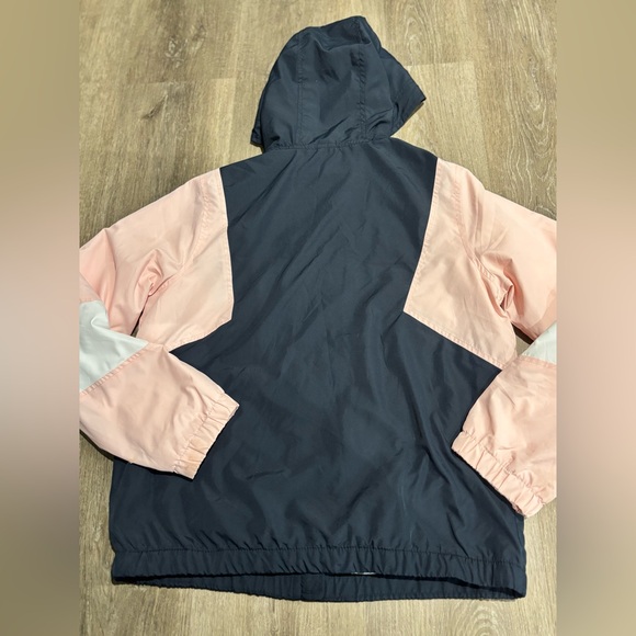 Abercrombie & Fitch Girls Size 9 10 Lined Windbreaker Jacket Blue Pink - Picture 13 of 14